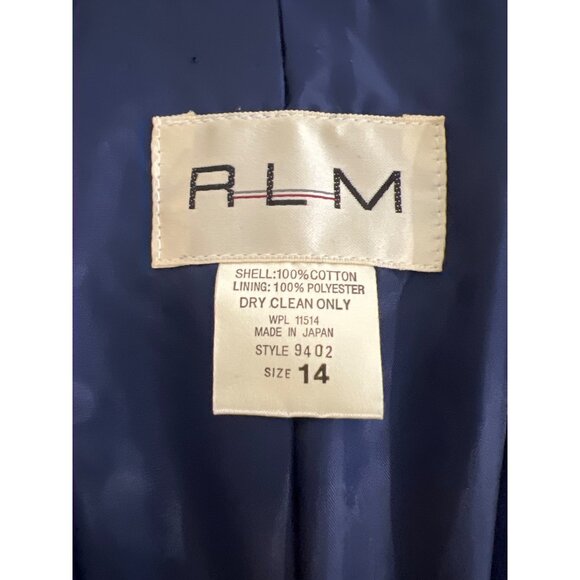 RLM Authentic Vintage Electric Indigo Blue Women Velvet Jacket 14 Made in Japan - Picture 5 of 7